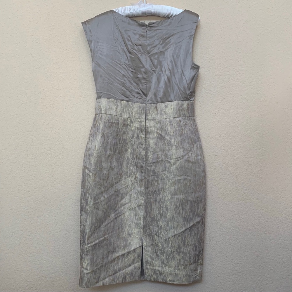 Maggy London Asymmetrical Metallic Jacquard Dress - Picture 6 of 9
